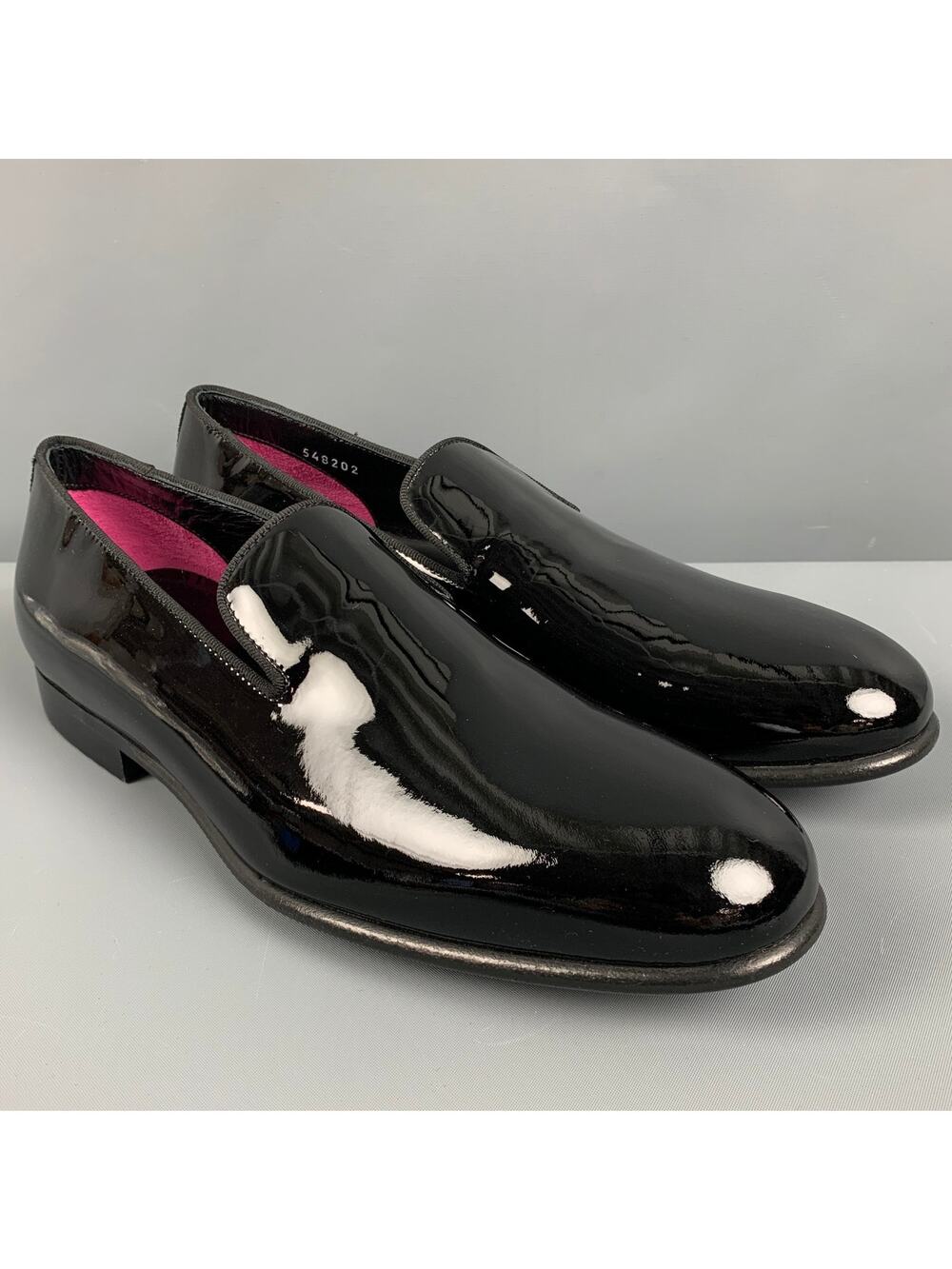 PAUL SMITH Size 7 Black Patent Leather Slip On Loafers